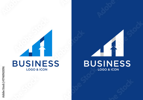 financial growth logo icon design vector with bar chart