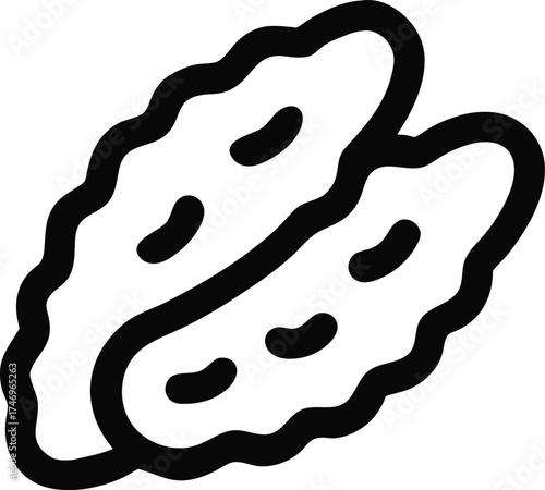 Crispy chicken wings appetizer food line art simple design