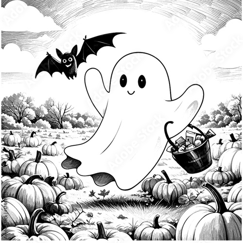 cute halloween ghost image vector illustration design