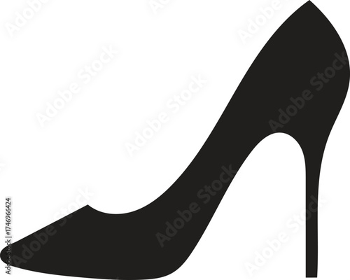Elegant black high heel shoe silhouette sophisticated footwear fashion accessory style