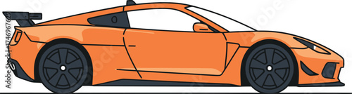 Orange Sports Car Illustration
