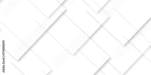 Abstract background with white and gray color technology modern background design . Geometric background with squares in bright light with soft shadows as pattern. Template for branding business .	
