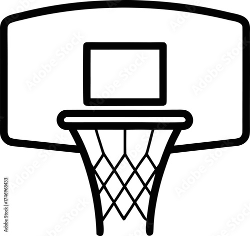 Doodle Basketball Backboard Hand Drawn Vector