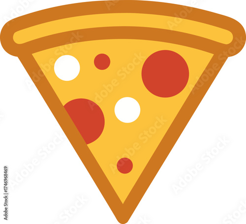 Elegant Pizza Slice Icon Vector Simple Design