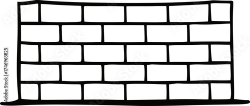 Simple Hand Drawn Brick Wall Vector Illustration