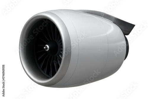 Airplane jet engine turbine illustrating aviation engineering power