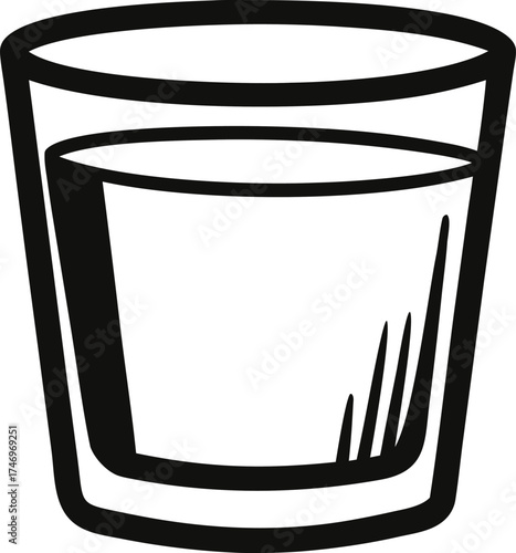 Simple Hand Drawn Whiskey Glass Illustration