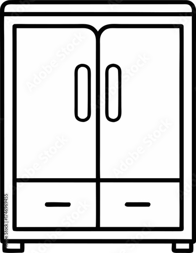 Minimalist Modern Wardrobe Doodle Outline