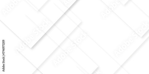 Abstract background with white and gray color technology modern background design . Geometric background with squares in bright light with soft shadows as pattern. Template for branding business .	
