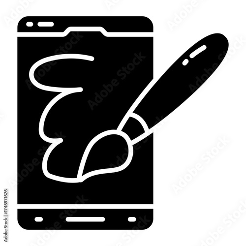 Conception solid design icon of mobile designing 