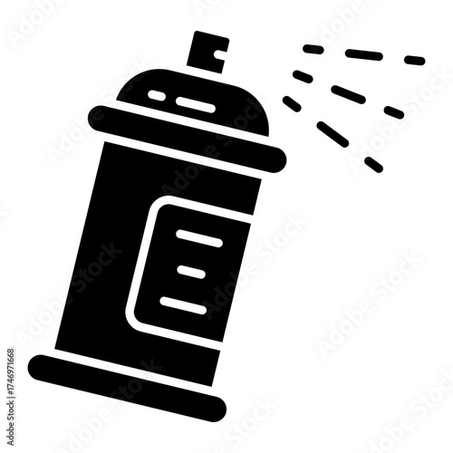 Conceptual solid design icon of spray paint 