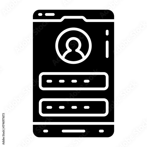Trendy design icon of mobile login
