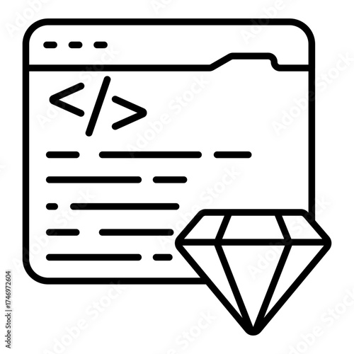 Unique design icon of premium coding