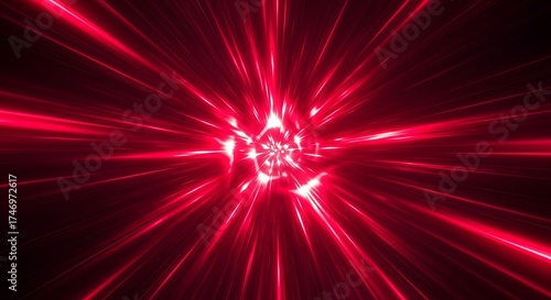 Experience the rush of hyperspace with this dynamic red light speed tunnel abstract background for digital projects