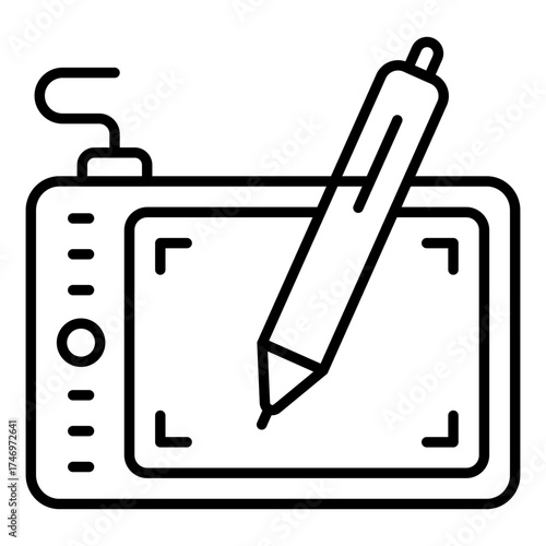 Trendy design icon of pen tablet 