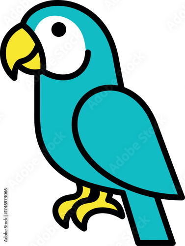 Cute Blue Macaw Parrot Cartoon Vector