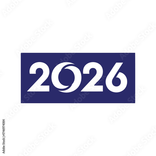 Modern 2026 text year logo abstract typography design vector