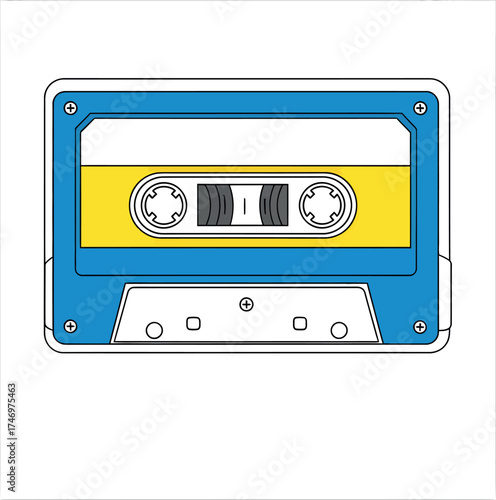 Retro Cassette Tape Icon - Vintage Music Symbol