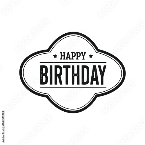 Happy birthday celebration retro emblem vector art for party invitations vector
