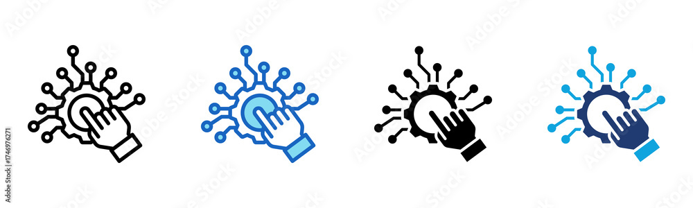 Fototapeta premium Digitalization icon Multi Style Vector Illustration