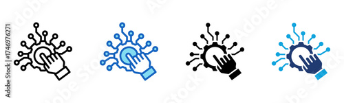 Digitalization icon Multi Style Vector Illustration