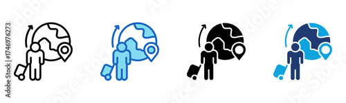 Migration icon Multi Style Vector Illustration
