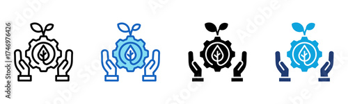 Green Technology icon Multi Style Vector Illustration