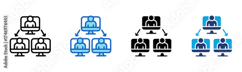 Telecommuting icon Multi Style Vector Illustration