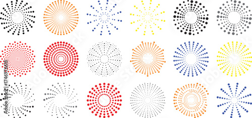 Collection of Radial Dot Patterns and Abstract Circular Designs