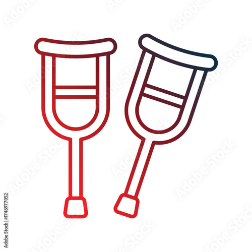 Crutch  icon with white background vector stock illustration