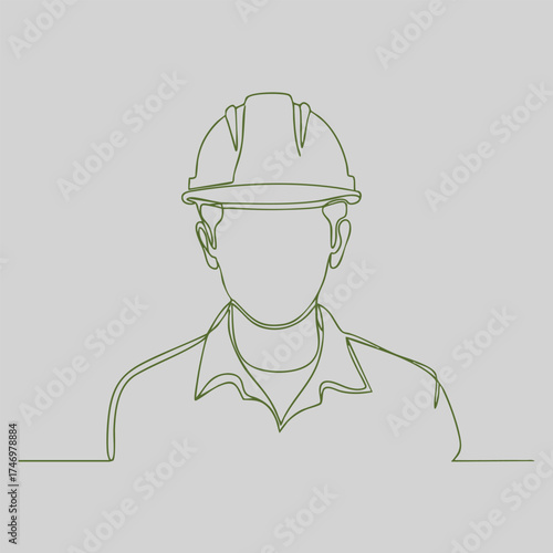 Construction Worker Wearing Safety Helmet and Uniform in a Professional Environment