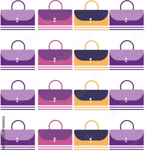 Colorful Handbags Repeating Pattern Illustration