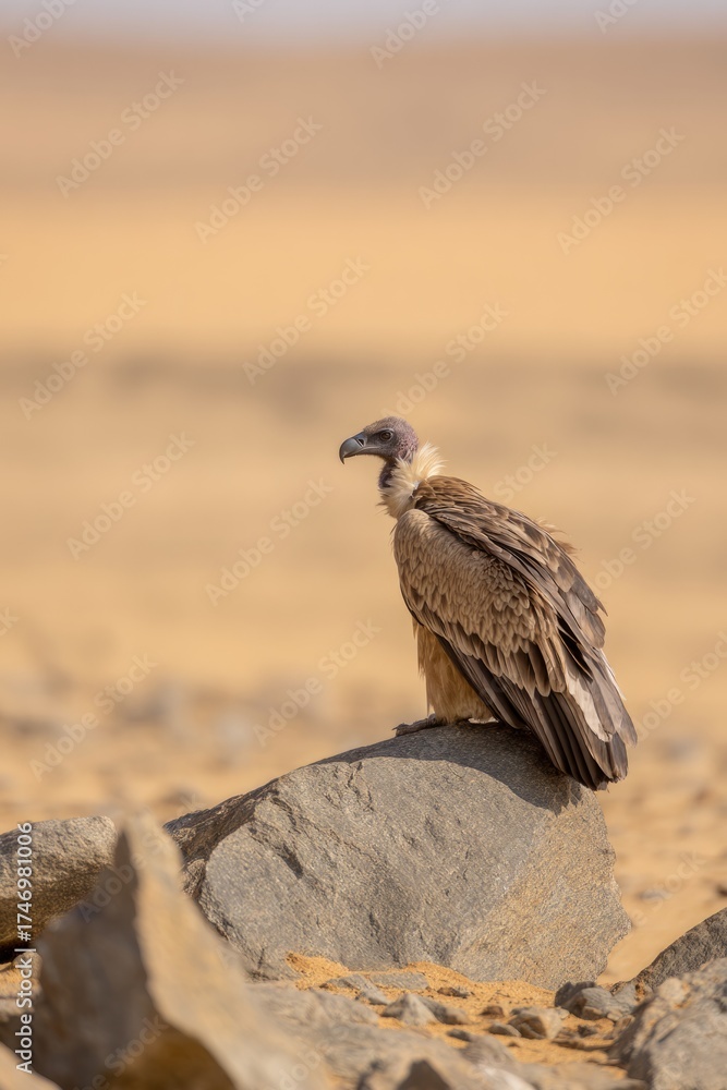 Fototapeta premium scavenger,vulture,antelope,prey,carcass,desert,summit,landscape,bird,overlooking,sky,terrain,wildlife,arid,perched,animal,beast,cliff,rock.