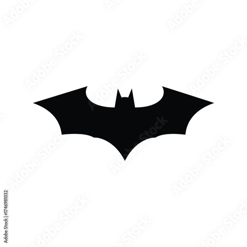 Iconic bat silhouette symbol graphic design element superhero logo vector