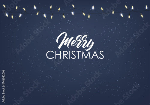Christmas light realistic background, Holiday gift box, Merry Christmas banner, Happy New Year