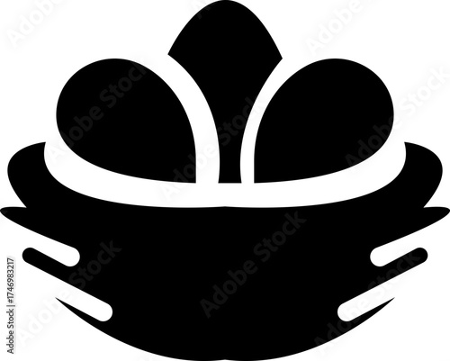 vectors of stylized bird nests with eggs and birds icon, for logos and design elements, Eggs, Nature, Wildlife, Tree Branch, Shelter, Parenting, Animal Habitat, Environment, and Natural Care