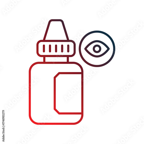 Eye Drop icon with white background vector stock illustration