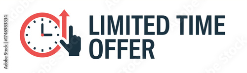 Limited Time Offer Graphic with Clock and Arrow