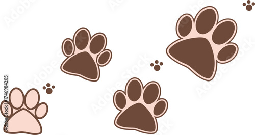 Adorable paw prints create a whimsical pet-friendly design, perfect for veterinary clinics, pet stores, and animal rescue organizations material