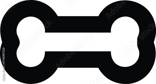 Abstract geometric shape symbol representing connection or linkage in bold black and white vector