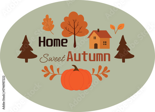 Cozy Autumn house with Pumpkin