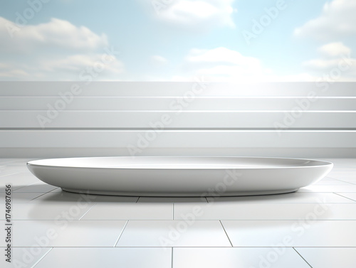 Simple White Room with Natural Shadows for Product Display