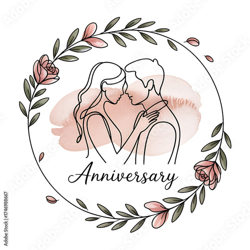 wedding invitation card with flowers