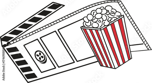 Enjoy a captivating movie night with popcorn, perfect for film festivals, cinema promotions, and entertainment blogging content – fun and engaging