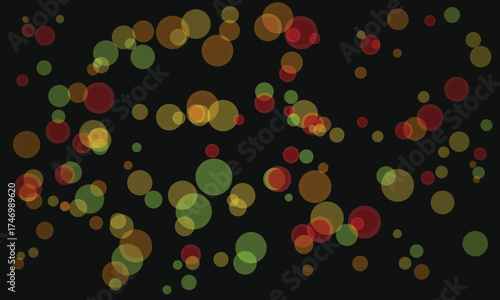 Abstract circles composition on dark background simple design element art