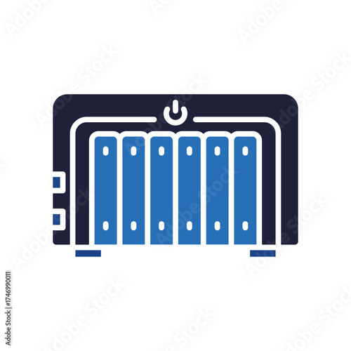 nas storage color flat icon. Vector isolated element