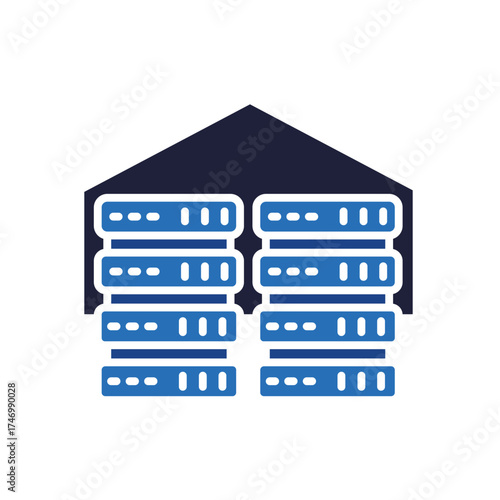 on premises infrastructure color flat icon. Vector isolated element