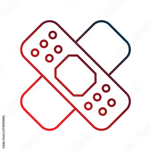Band Aid icon with white background vector stock illustration