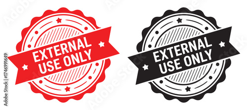 External Use Only Label Badge Vector Design