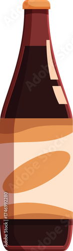 Refreshing dark glass beer bottle with blank label, perfect for showcasing your brand